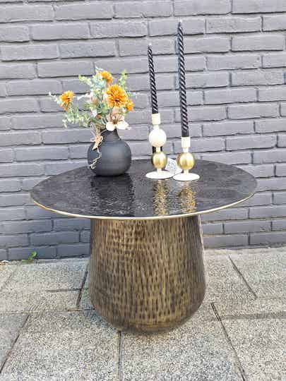 Salon/bijzet tafel | Ferryhill | Brass black | Brass cream