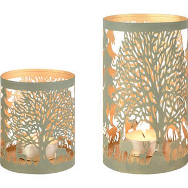 Kaarsenhouder Deer Forest | 2 Maten Gron | Goud