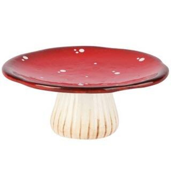Paddenstoel schaal | Rood met witte stippen | Dolomiet