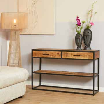 Sidetable Denver | Mangohout | Metaal  | 120cm