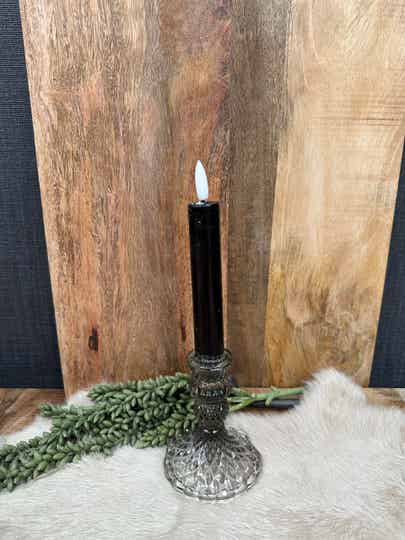 Kandelaar glas grijs