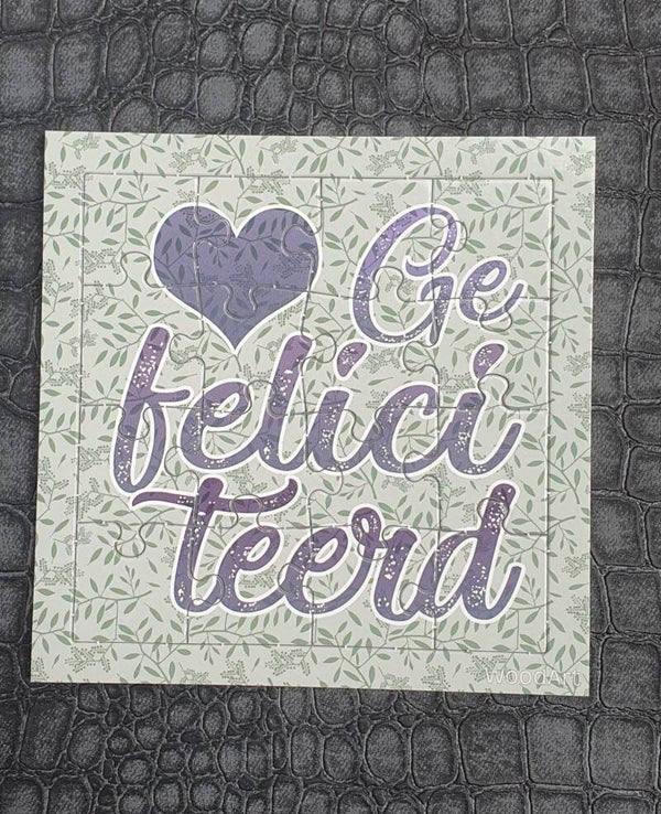 Puzzelkaart Gefeliciteerd