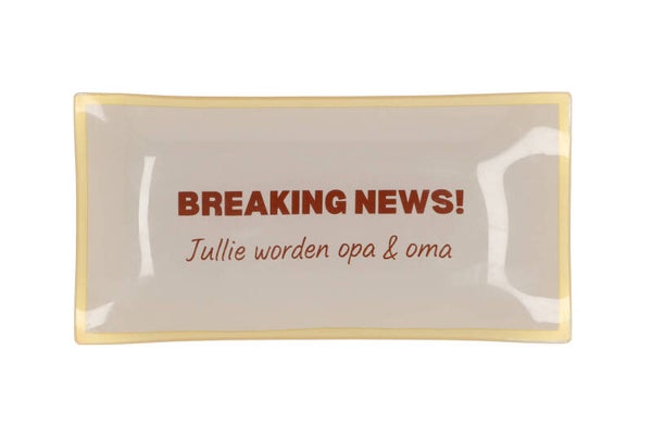 Bord Met tekst  | Breaking news! jullie worden opa en oma