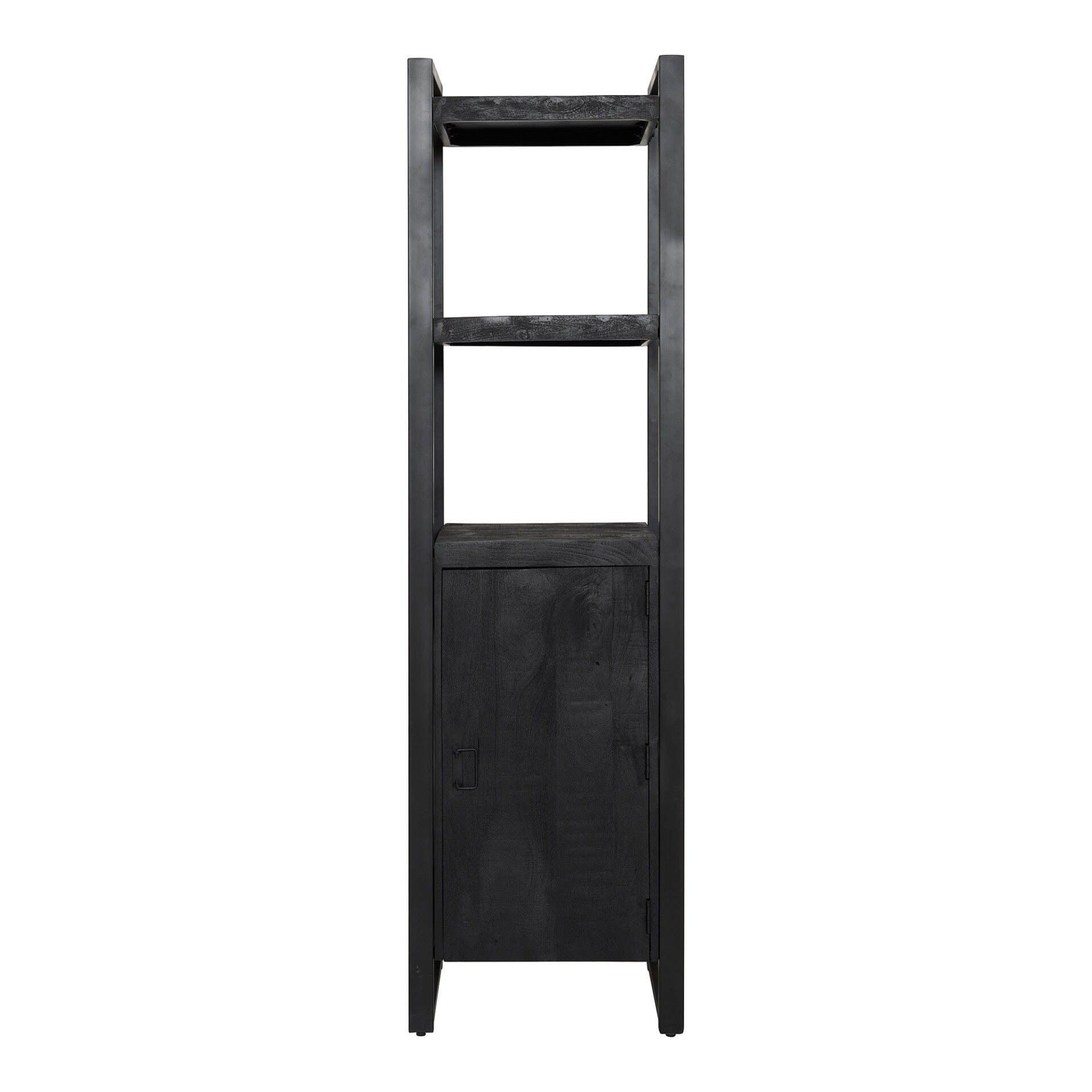 Boekenkast Boaz Black | Mangohout en metaal | 1 deur