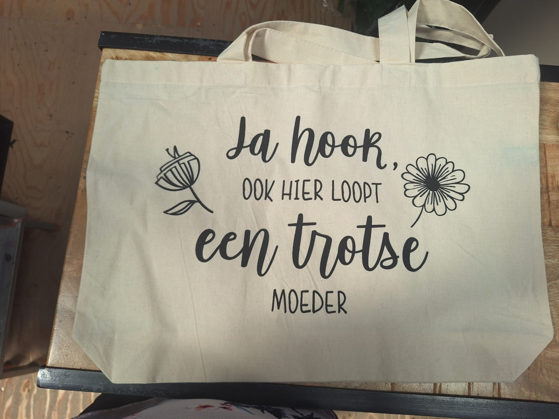 Tas shopper XL 35x65x50 cm Trotse moeder / mooiste mama