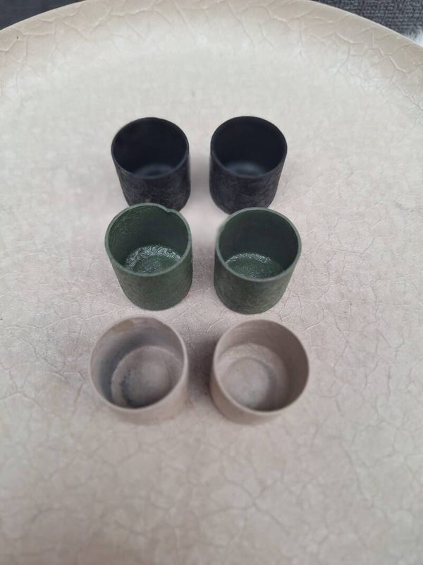 Magneet kaarsenhouder | Craquelé | Crème, groen en zwart