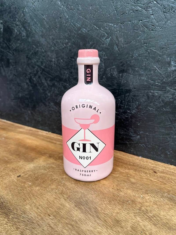 Stijlvolle Roze Fles vaas– Gin No. 01 Raspberry  – Decoratieve Blikvanger