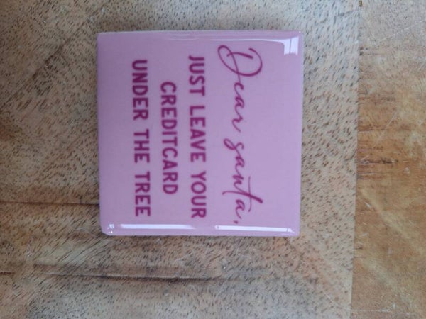 Magneet tegeltje | Dear santa Creditcard