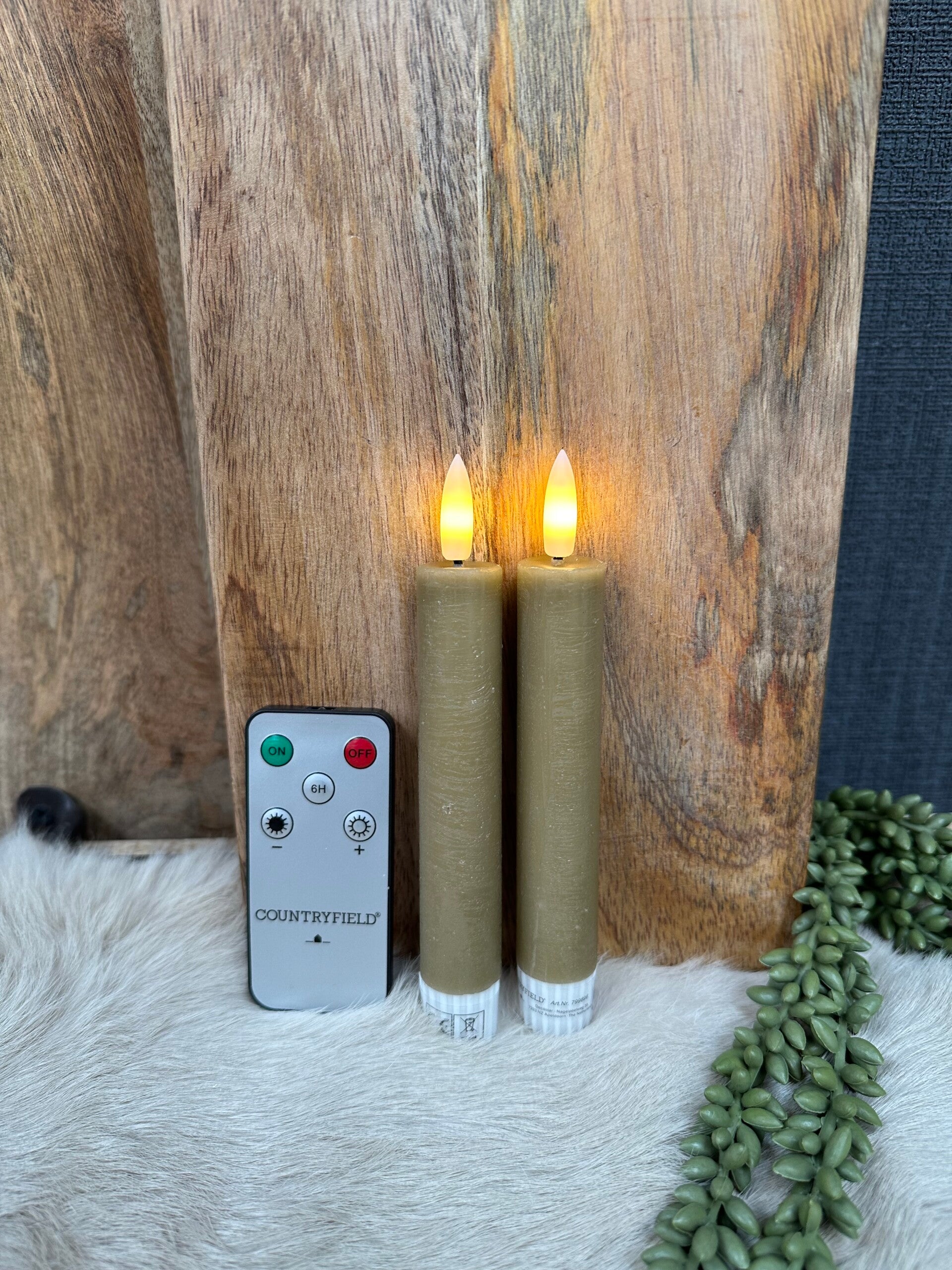 Countryfield korte 15cm Led Dinerkaars rustiek Beige