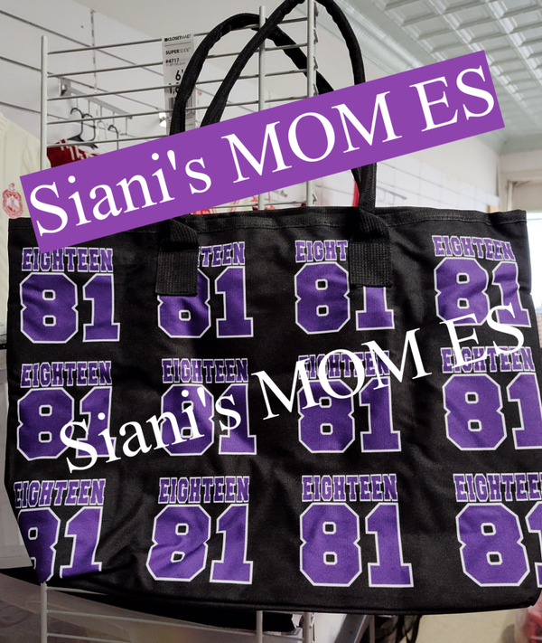 MBC Eighteen 81 Tote Blk w/ purple font