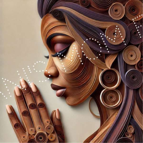 African American Praying Quill Lady#4