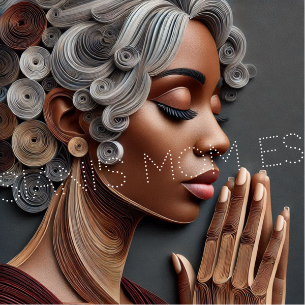 African American Praying Quill Lady #16