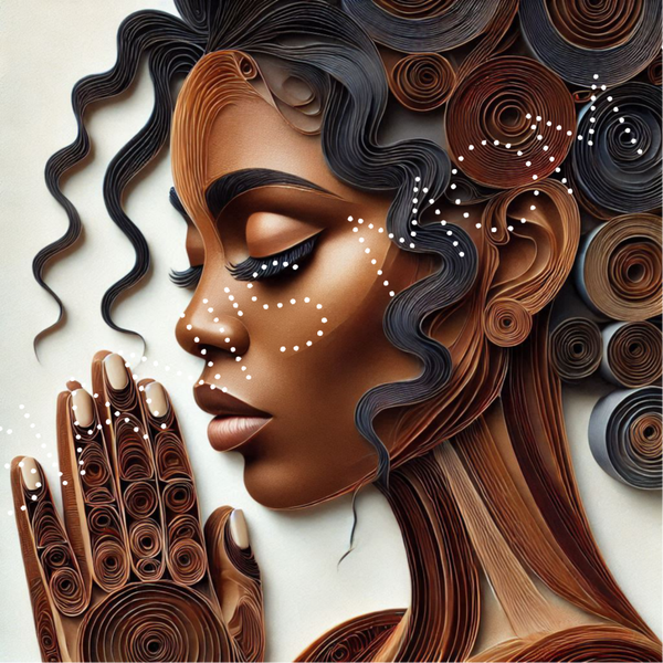 African American Praying Quill Lady #12