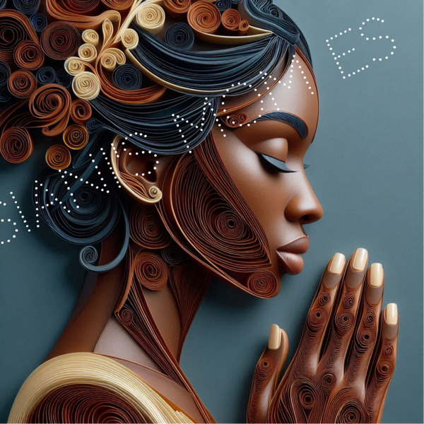 African American Praying Quill Lady #9