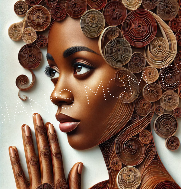 African American Praying Quill Lady #6
