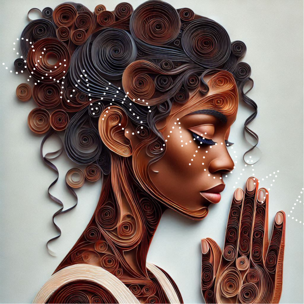 African American Praying Quill Lady #11