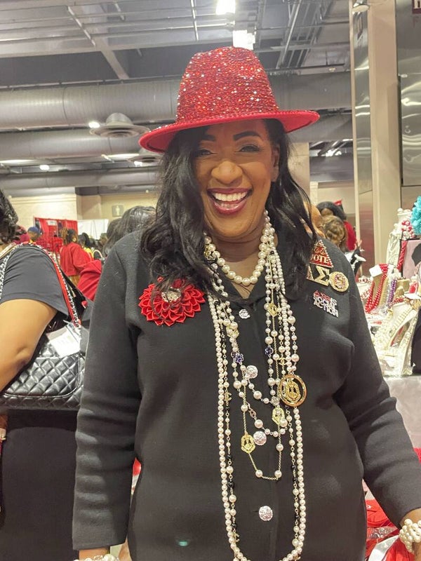 Red Rhinestone Fedora