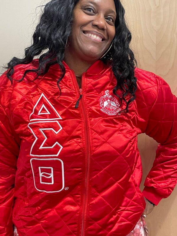 Satin DST Red Puff Jacket