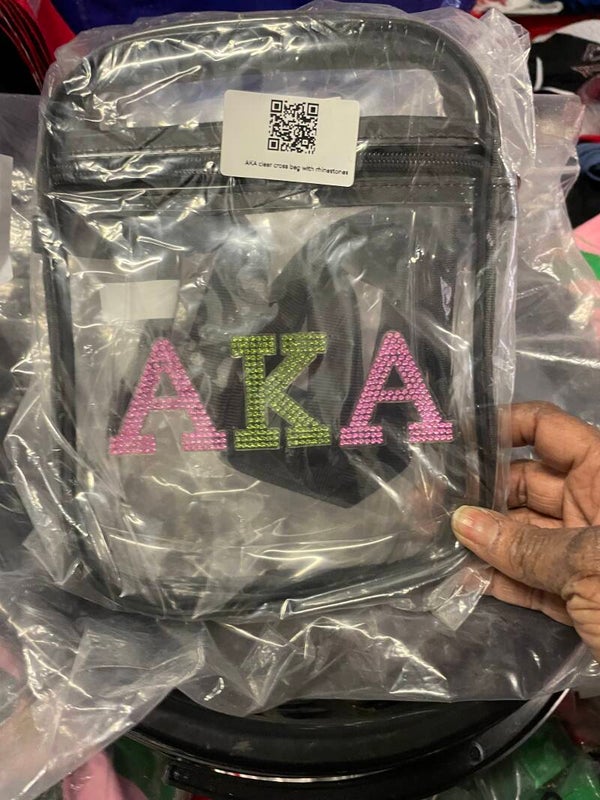 AKA clear stadium bag with rhinestones