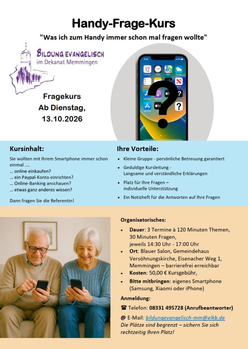 Werbung für Fragekurs