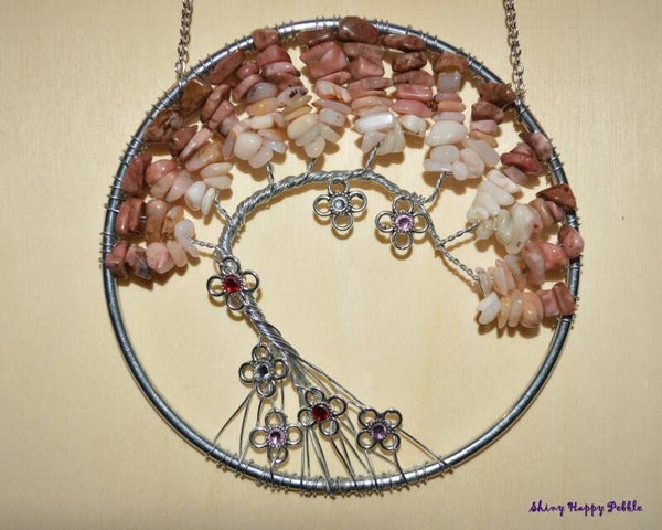Rhodonite / Pink opal suncatcher