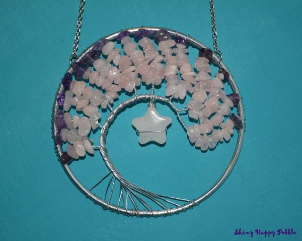 Rose quartz / Amethyst suncatcher