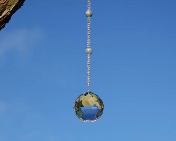 Aquamarine Crystal Suncatcher 40mm
