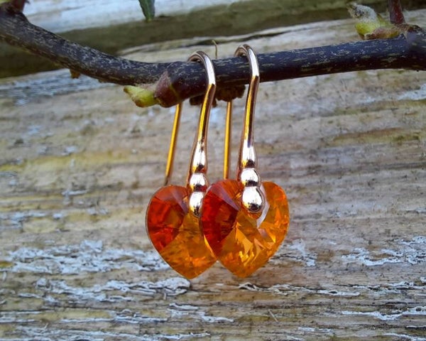 Astral Pink Earrings, Rose Gold plated