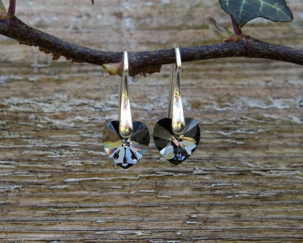 Crystal Silver Night Earrings