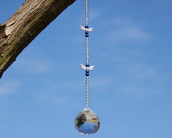 Dragonfly Lapis Lazuli Suncatcher 30mm