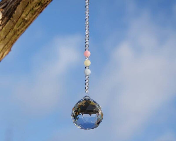 Morganite Crystal Suncatcher 30mm