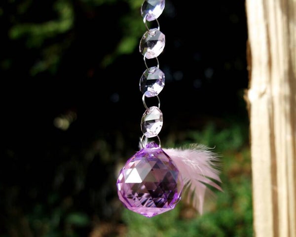 Pink Violet Feather Suncatcher