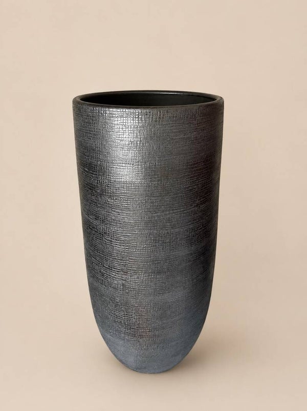 Bloempot Croco zilver - rond