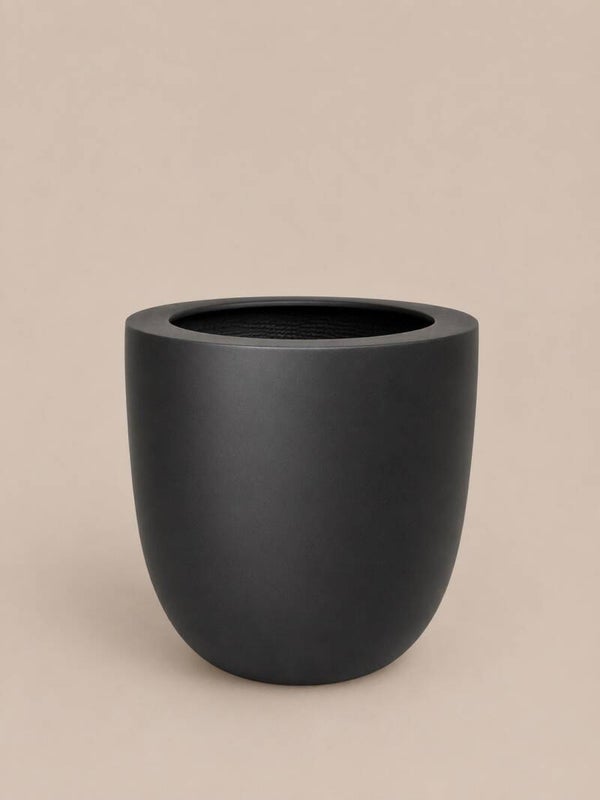 Bloempot mat zwart - rond