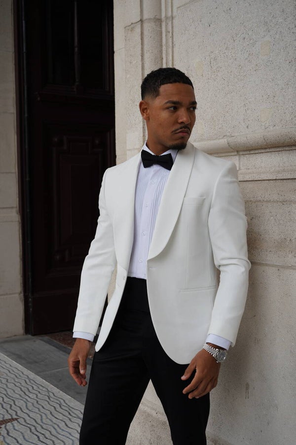 Rent-White Tuxedo with Black Pants & Bow Tie