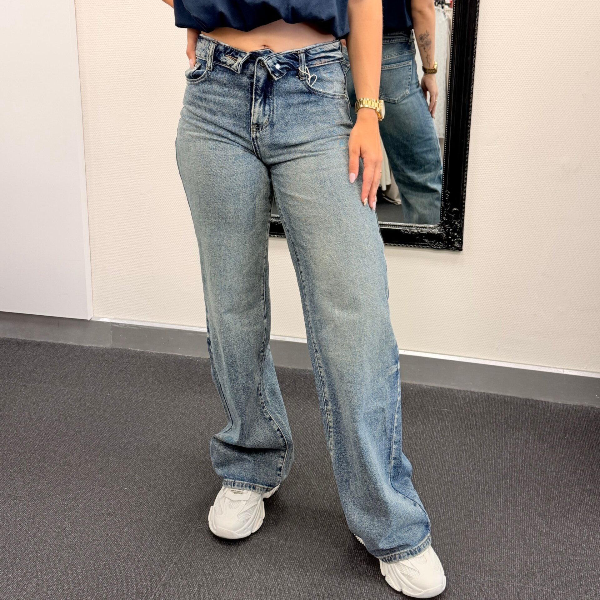 Light Blue Stretch Wide Leg Jeans