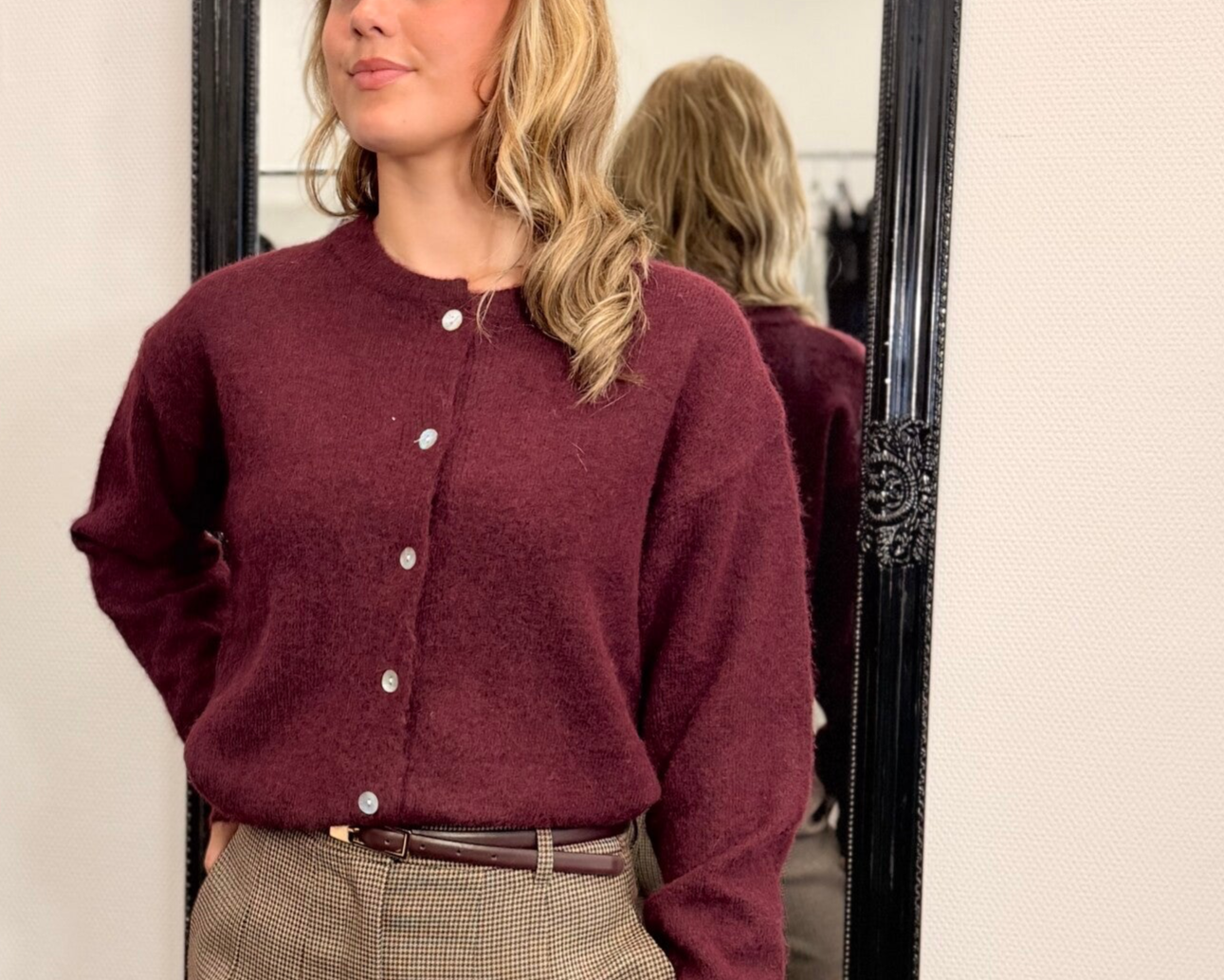 Gebreid Vest – Bordeaux
