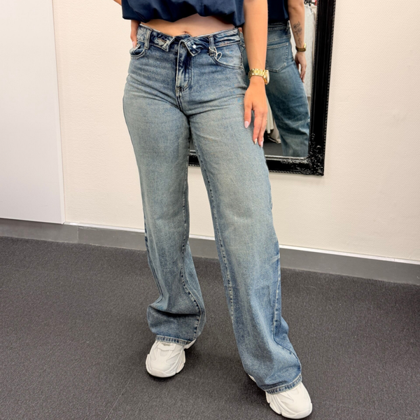Light Blue Stretch Wide Leg Jeans
