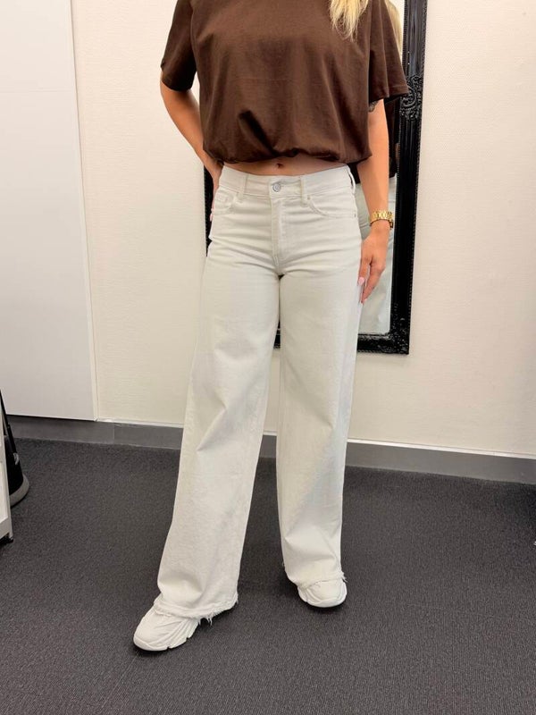 Wide Leg Jeans met Lichte Stretch – Wit