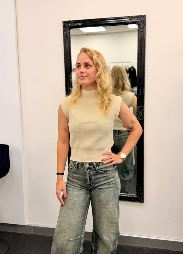 Cream Knit Top