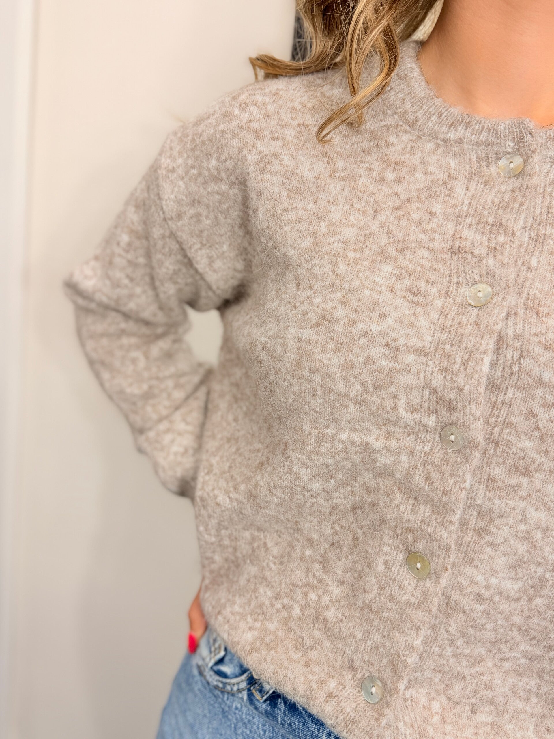 Gebreid Vest met Wol – Beige