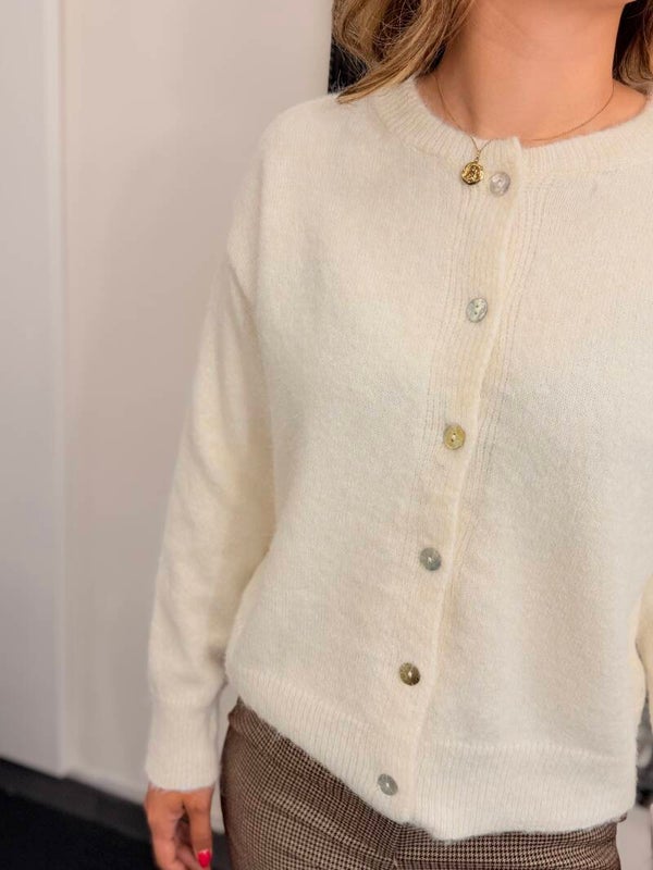 Gebreid Vest – Crème