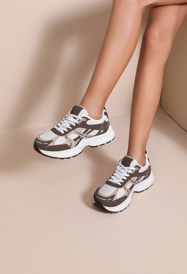 Trendy Chunky Sneakers – /Beige/Wit/bruin