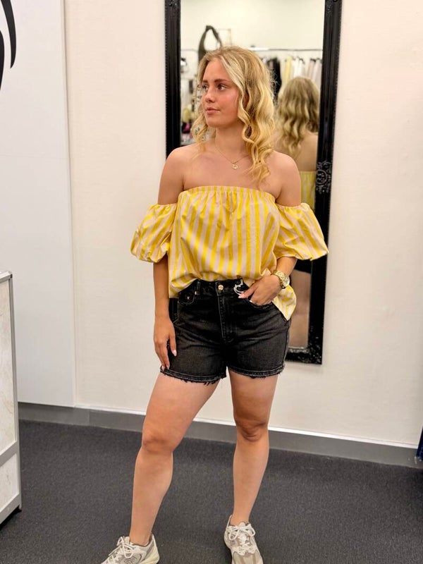 Striped Off Shoulder Top (One Size)