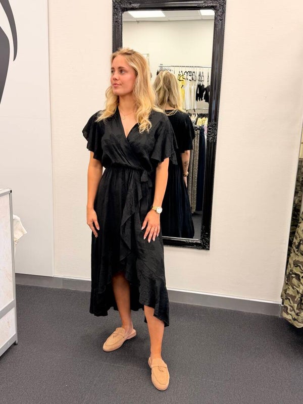 Summer Wrap Dress –  zwart (One Size)