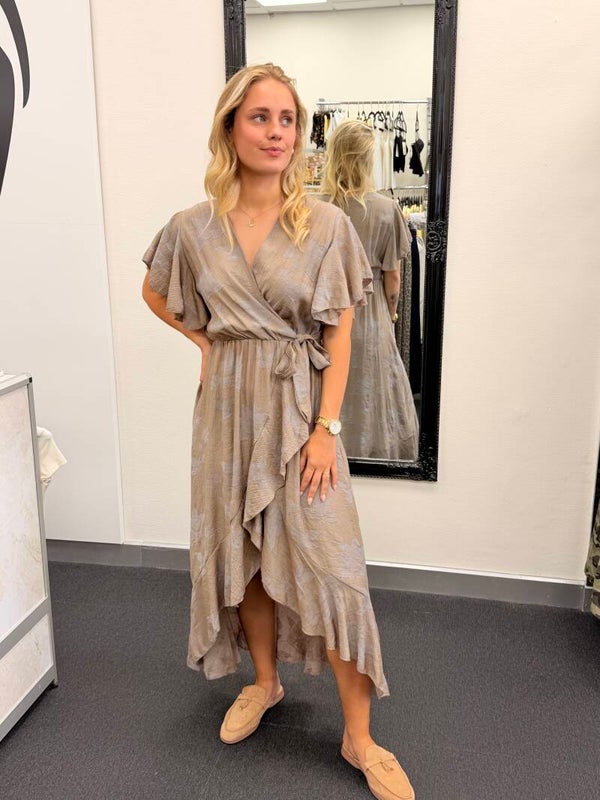 Summer Wrap Dress – Olive Green (One Size)