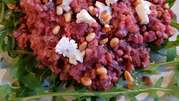 Boekweitrisotto met rode biet & geitenkaas