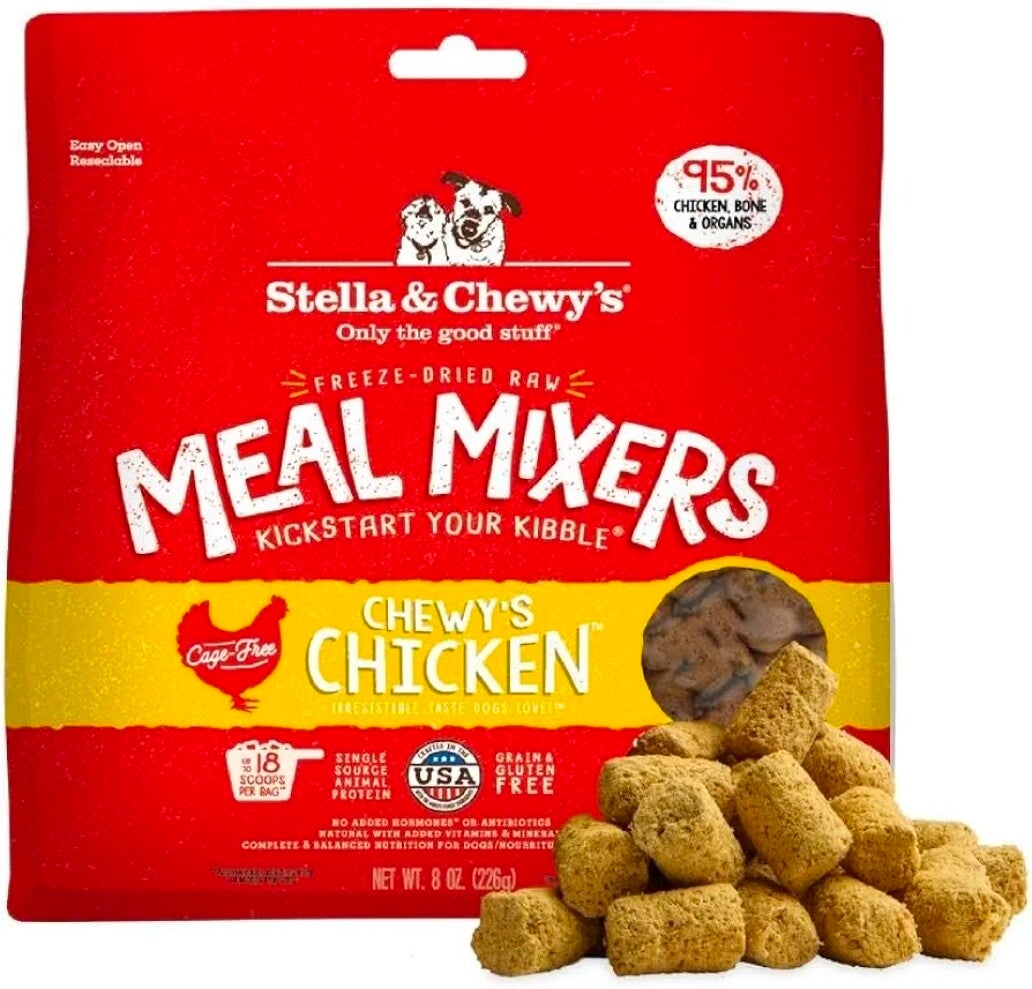 Stella & Chewy's Freeze Dried Raw Chewy’s Chicken Meal Mixers – Dog Food Topper for Small & Large Breeds – Grain Free, Protein Rich Recipe