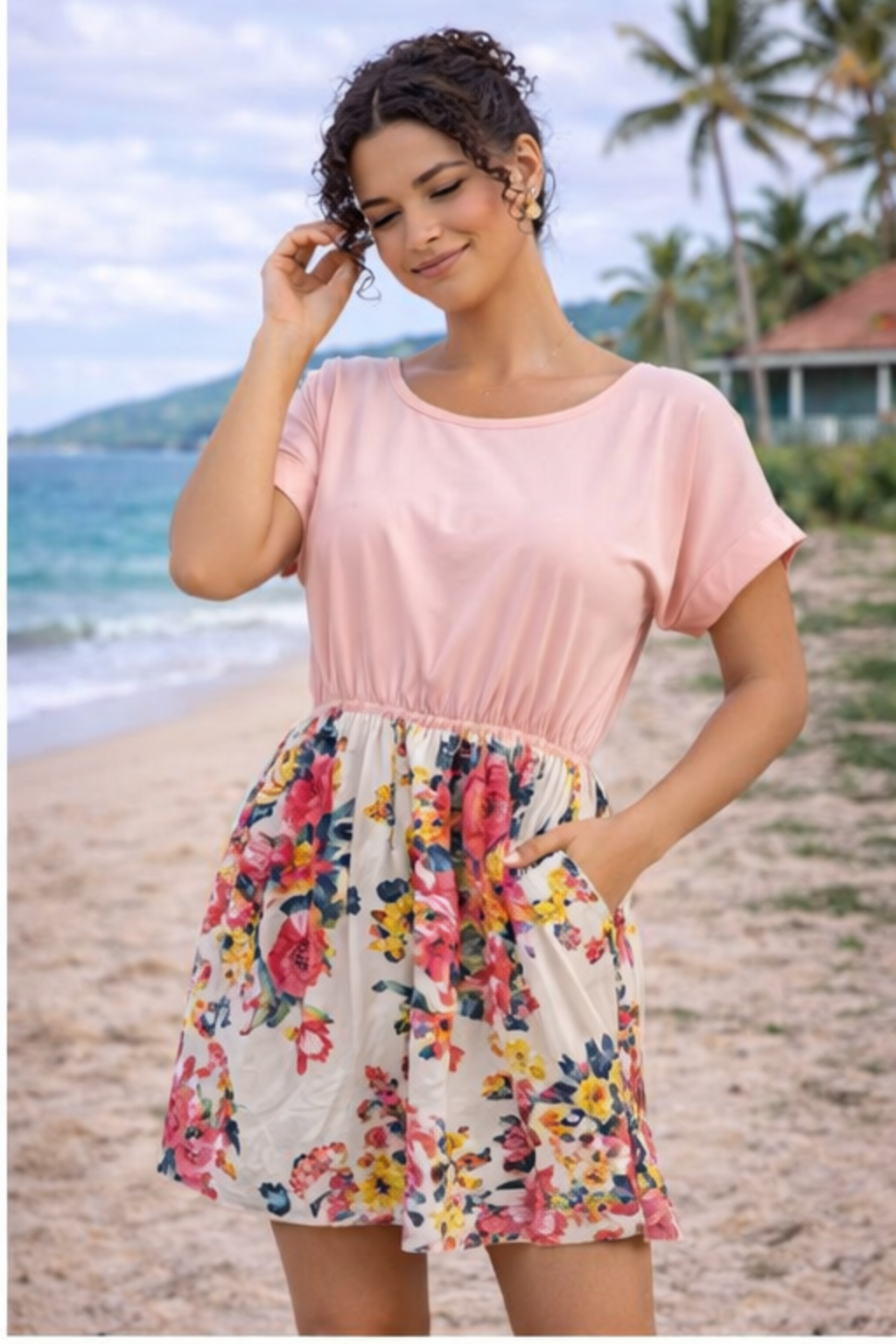 Robe fleurie bicolore Heramay – Taille S