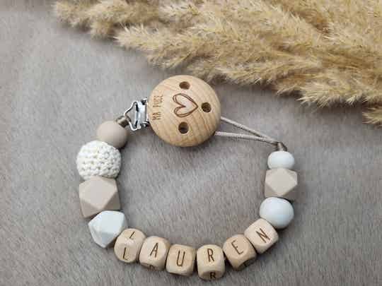 Speenkoord met naam Zand Marble